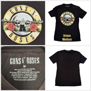 Guns N Roses Rock Medium Crew Tee Black Short Sleeve Graphic Tee TShirt Logo